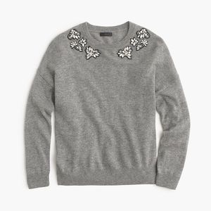 J. Crew Embellished Wool Sweater